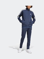 adidas Blue adidas Sportswear 3-Stripes Doubleknit Track Suit - Image 3 of 14