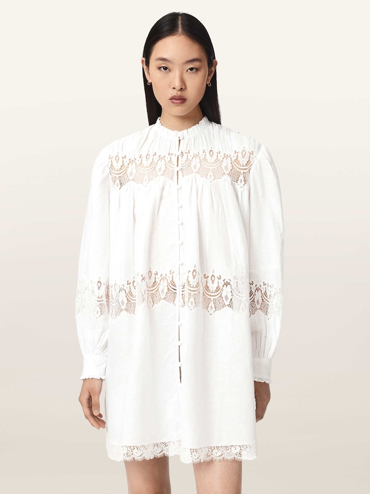 AllSaints White Talisa Dress - Image 1 of 7
