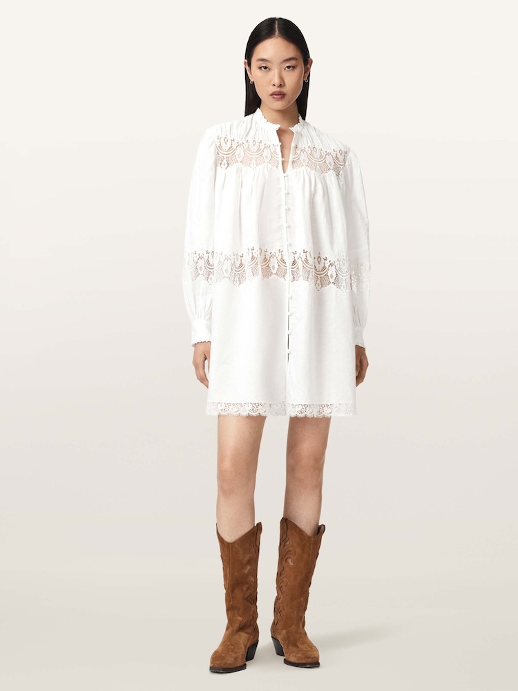 AllSaints White Talisa Dress - Image 2 of 7