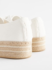White Forever Comfort® Canvas Espadrille Flatform Trainers - Image 4 of 6