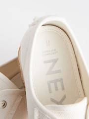 White Forever Comfort® Canvas Espadrille Flatform Trainers - Image 6 of 6