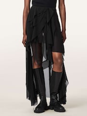 AllSaints Black Melody Skirt - Image 1 of 7