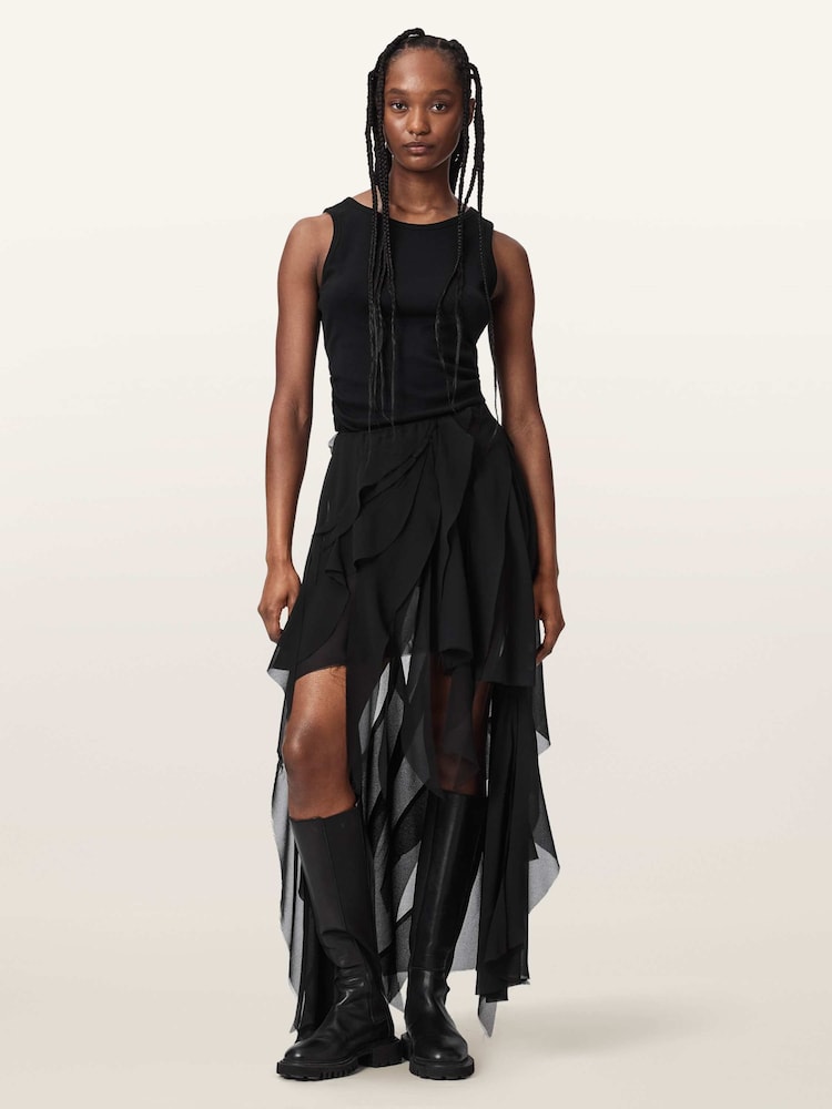 AllSaints Black Melody Skirt - Image 2 of 7