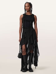 AllSaints Black Melody Skirt - Image 5 of 7