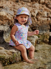 JoJo Maman Bébé Pastel Swimsuit With Integral Nappy - Image 1 of 5