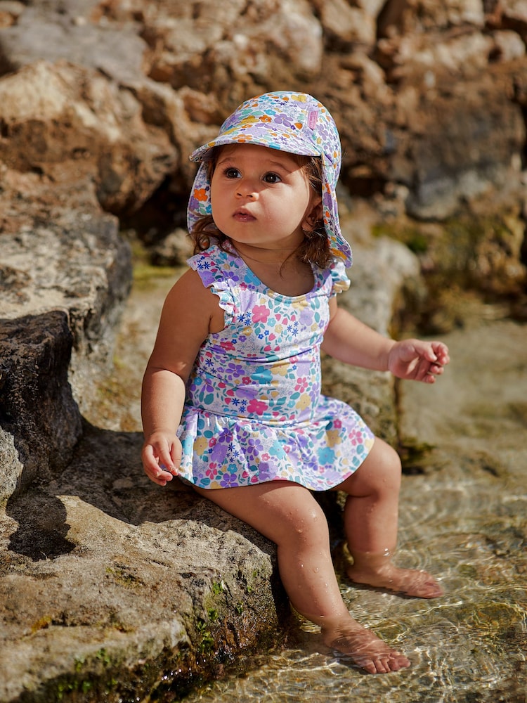 JoJo Maman Bébé Pastel Swimsuit With Integral Nappy - Image 2 of 5