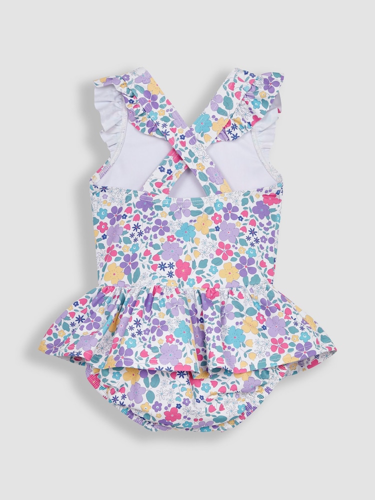 JoJo Maman Bébé Pastel Swimsuit With Integral Nappy - Image 4 of 5