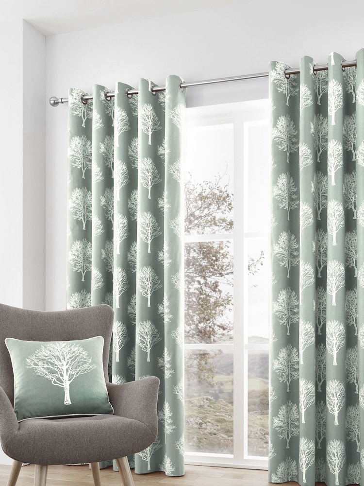 Шторы с люверсами из хлопка Fusion 100% Woodland Trees - Изображение 2 из 5