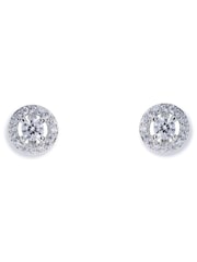 Ivory & Co Silver Balmoral Crystal Dainty Earrings - Image 1 of 5