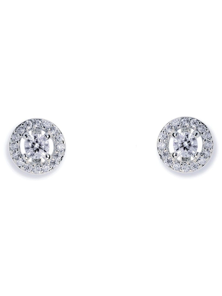 Ivory & Co Silver Balmoral Crystal Dainty Earrings - Image 1 of 5