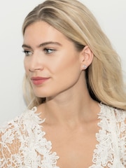 Ivory & Co Silver Balmoral Crystal Dainty Earrings - Image 2 of 5
