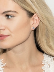 Ivory & Co Silver Balmoral Crystal Dainty Earrings - Image 3 of 5