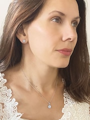Ivory & Co Silver Balmoral Crystal Dainty Earrings - Image 4 of 5