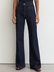 Dunkelblau - Reiss Claude Schlag-Jeans mit Biesen-Detail - Bild 1 von 7