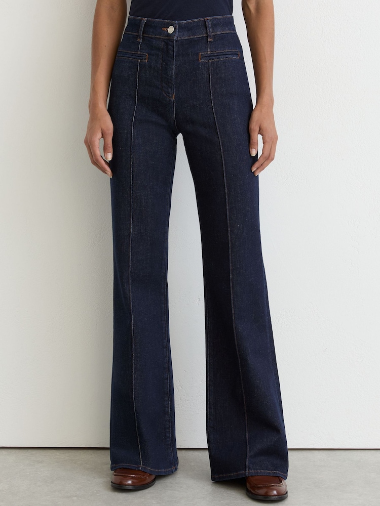 Dunkelblau - Reiss Claude Schlag-Jeans mit Biesen-Detail - Bild 1 von 7