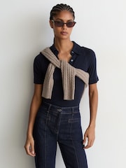 Dunkelblau - Reiss Claude Schlag-Jeans mit Biesen-Detail - Bild 4 von 7