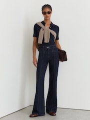 Dunkelblau - Reiss Claude Schlag-Jeans mit Biesen-Detail - Bild 5 von 7