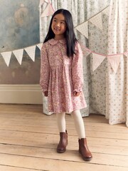 Laura Ashley Pink Long Sleeve Floral Cord Prom Dress - Image 1 of 10