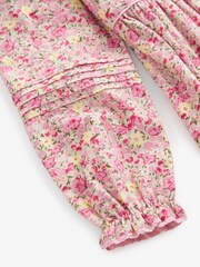 Laura Ashley Pink Long Sleeve Floral Cord Prom Dress - Image 8 of 10