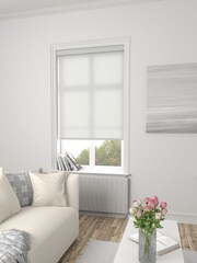 Frost Grey Asher Made To Measure Light Filtering Roller Blind - Image 2 of 5
