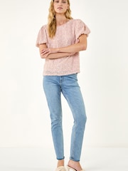 Roman Pink Textured Stitch Top - Image 2 of 5
