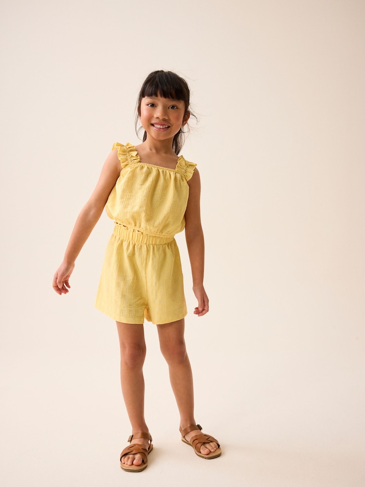 Yellow Textured Vest and Short Set (3-16yrs) - Image 1 of 8