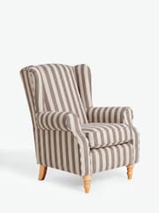 Chenille Stripe Brown Sherlock Highback Armchair - Image 3 of 8