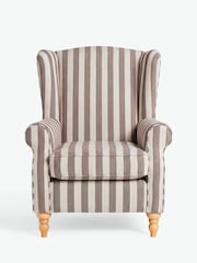 Chenille Stripe Brown Sherlock Highback Armchair - Image 4 of 8