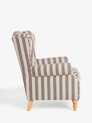 Chenille Stripe Brown Sherlock Highback Armchair - Image 7 of 8