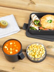 Brabantia Grey Make & Take Lunch Set - Soup Mug & Lunch Box - Image 1 of 8