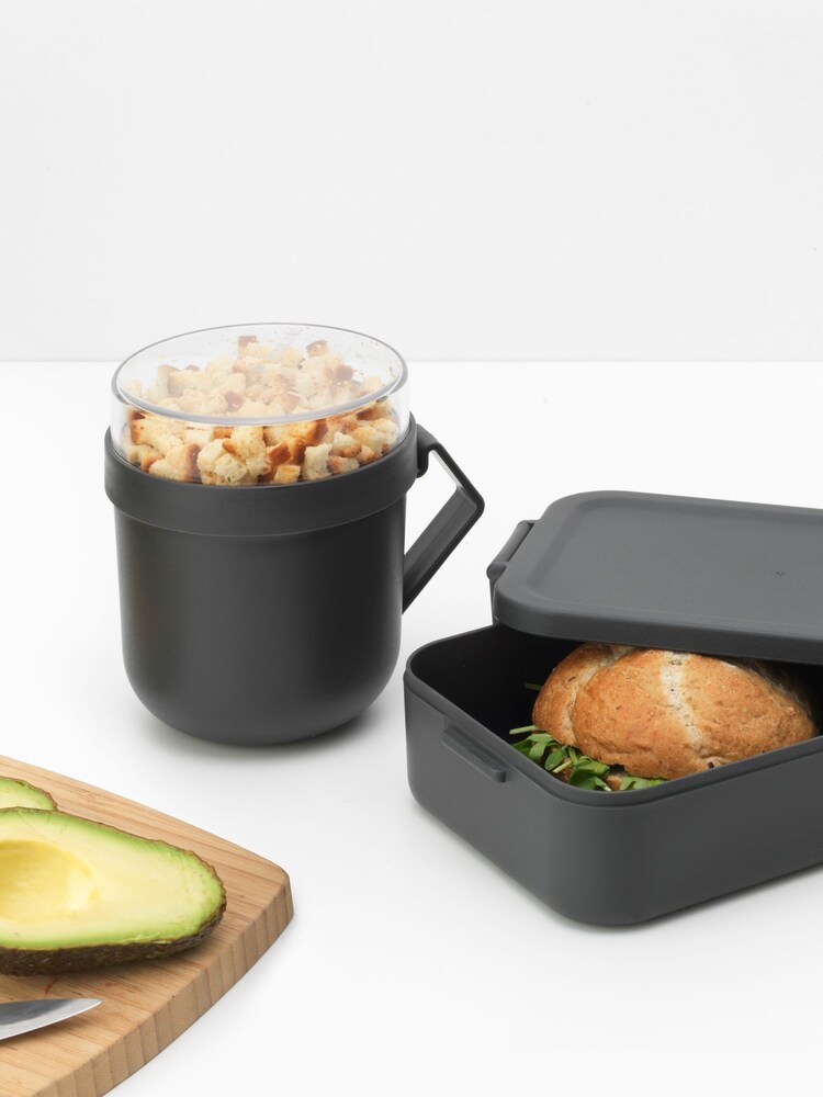 Brabantia Grey Make & Take Lunch Set - Soup Mug & Lunch Box - Image 8 of 8