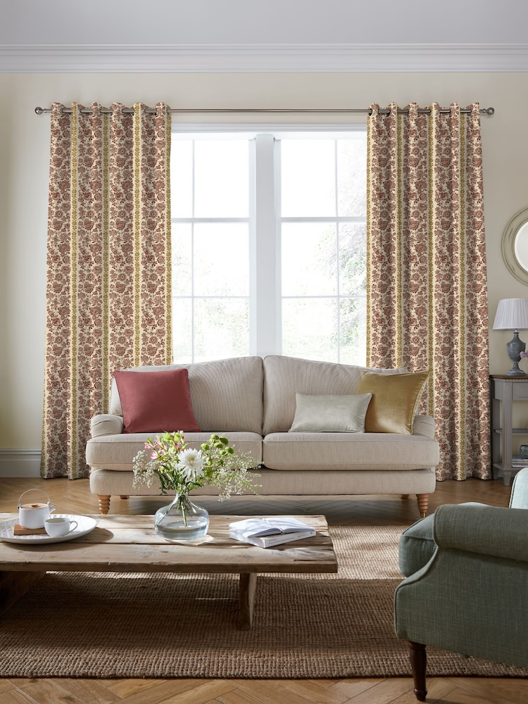 Laura Ashley Red Earlston Stripe Made To Measure Curtains - Image 2 of 10 Laura Ashley Red Earlston Stripe Made To Measure Curtains - Image 2 of 10