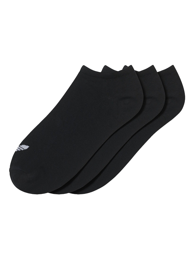 adidas Originals Black Chrome Trefoil Liner Socks 3 Pack - Image 1 of 6