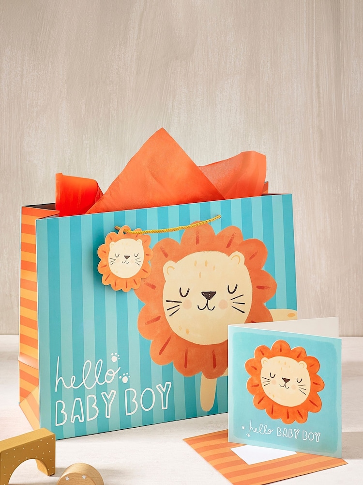 Blue Lions Gift Bag and Card Set - Image 1 of 3 Blue Lions Gift Bag and Card Set - Image 1 of 3