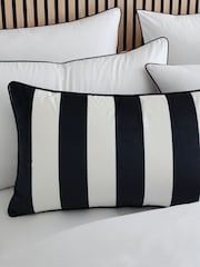 Style Sisters Black Monochrome Velvet Stripe Cushion - Image 1 of 2
