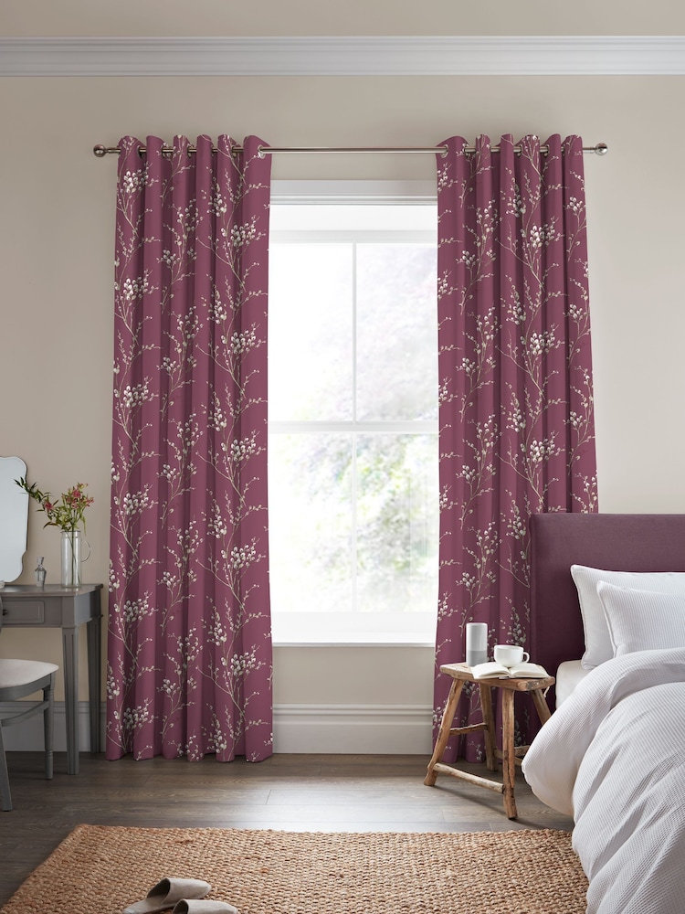 Laura Ashley Plum Pussy Willow Made To Measure Curtains - Image 2 of 10