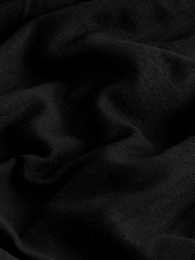 Negro - Mono de algodón 100 % y pernera ancha con tiras con volantes - Imagen 7 de 7