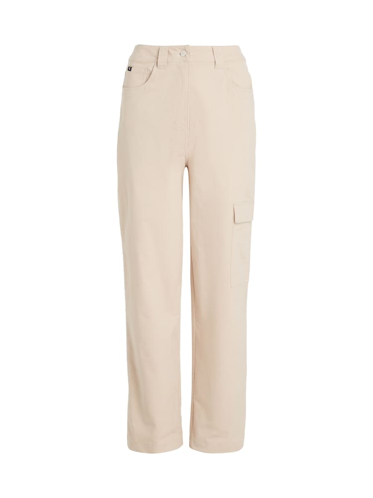 Calvin Klein Jeans Cream High Rise Corduroy Trousers - Image 4 of 5