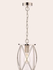 Laura Ashley Chrome Beckworth Polished Nickel Lattice Ceiling Light Pendant - Image 3 of 5
