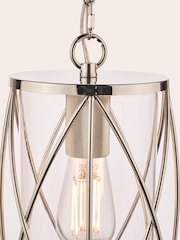 Laura Ashley Chrome Beckworth Polished Nickel Lattice Ceiling Light Pendant - Image 4 of 5