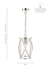 Laura Ashley Chrome Beckworth Polished Nickel Lattice Ceiling Light Pendant - Image 5 of 5