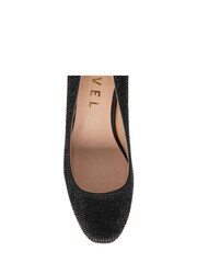 Ravel Black Satin Block Heel Court Shoes - Image 4 of 4