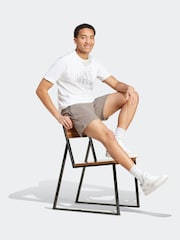 adidas Grey Seasonal Essentials Melange Shorts - Image 3 of 6