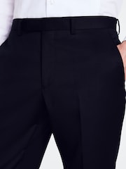 MOSS Navy Blue Tailored Fit Navy Blue Twill Trousers - Image 3 of 4