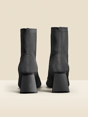 Sosandar Black Angled Heel Knitted Sock Boots - Image 4 of 5