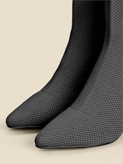 Sosandar Black Angled Heel Knitted Sock Boots - Image 5 of 5