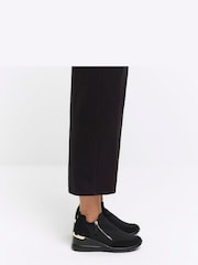 River Island Black Zip Wedge Runner Trainers - Image 1 of 5