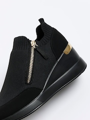 River Island Black Zip Wedge Runner Trainers - Image 5 of 5