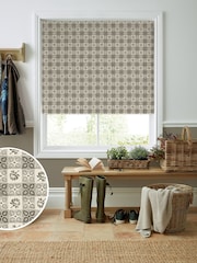 Laura Ashley Natural Hartley Check Made To Measure Roller Roller Blind - Image 1 of 6
