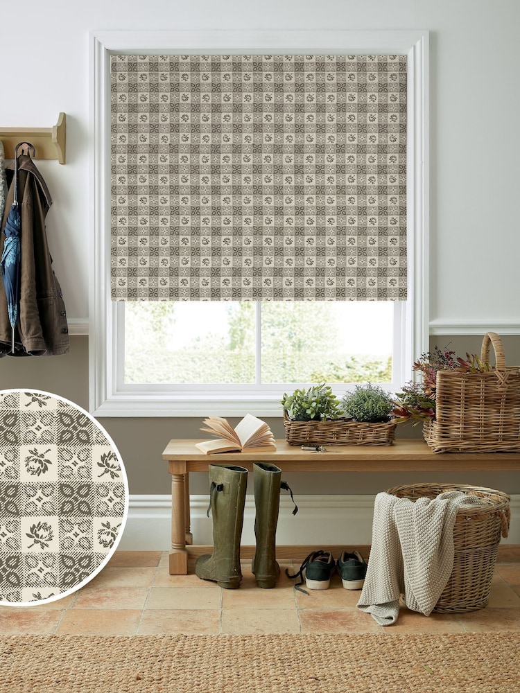 Laura Ashley Natural Hartley Check Made To Measure Roller Roller Blind - Image 1 of 6 Laura Ashley Natural Hartley Check Made To Measure Roller Roller Blind - Image 1 of 6